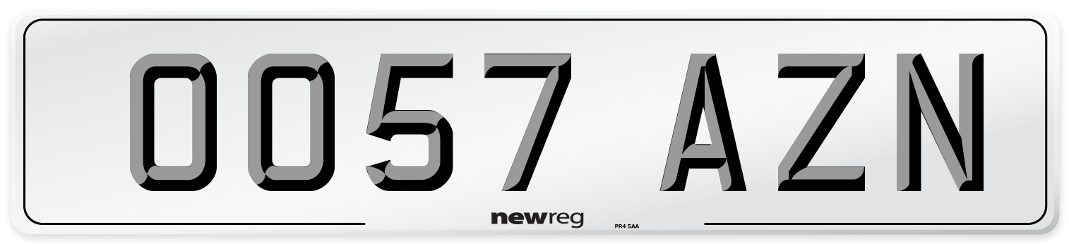 OO57 AZN Number Plate from New Reg